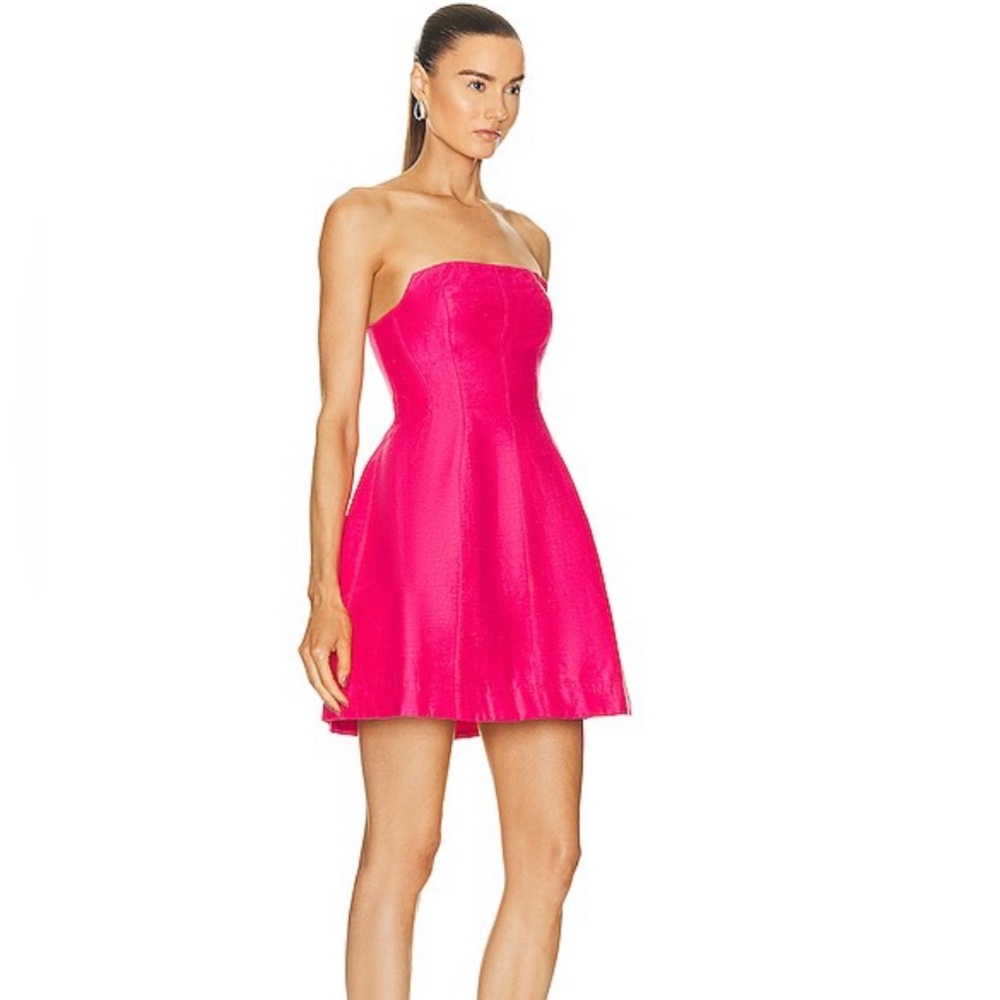 Aje Baret Strapless Mini Dress – Hot Pink – Size 6 (US 2) - Picture 2 of 4
